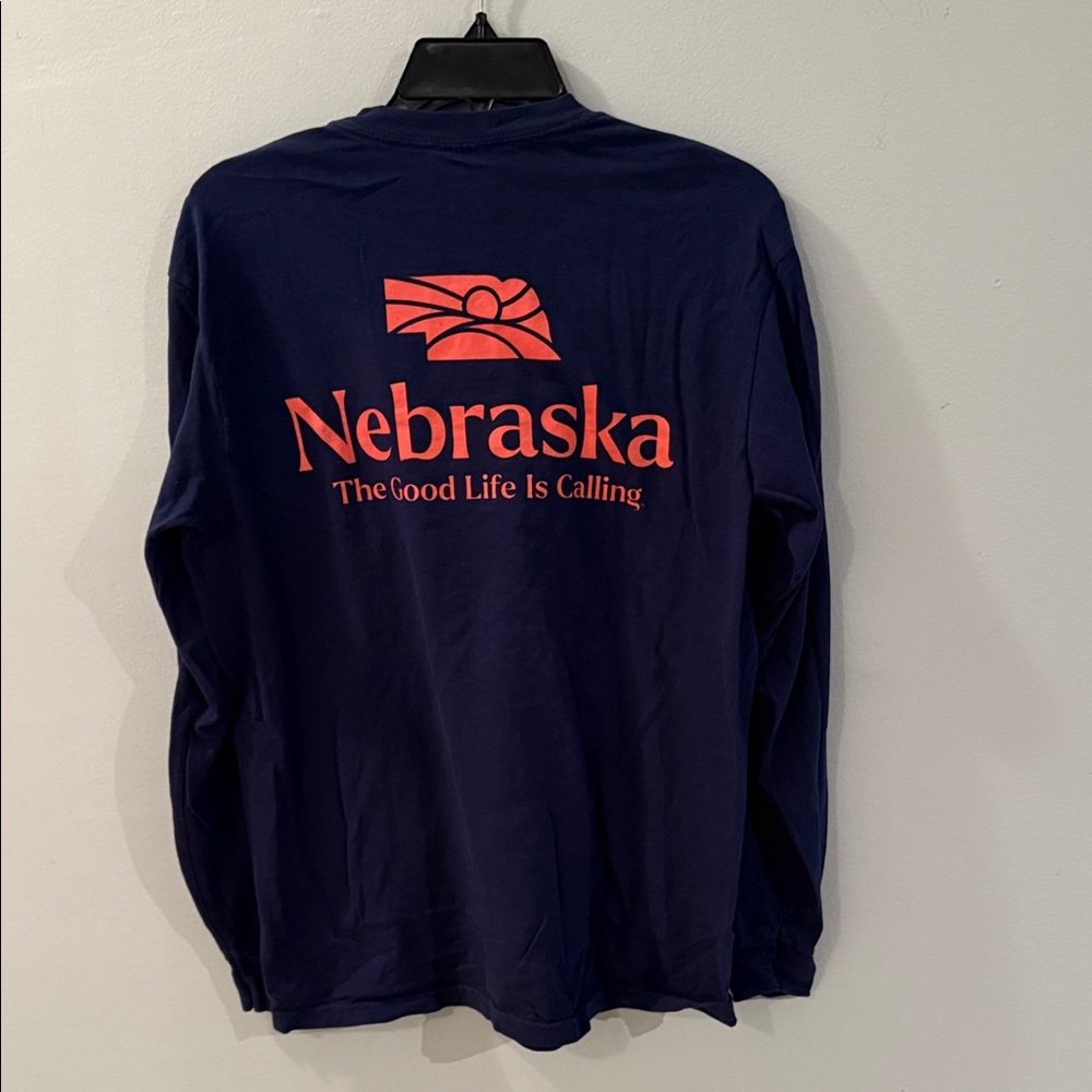 Nebraska Navy Blue Long Sleeve Shirt